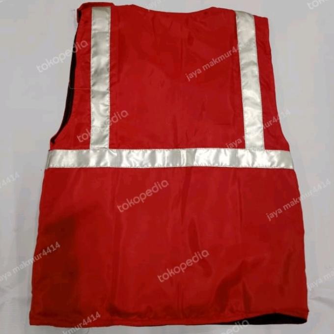 [ Bv ] Rompi Safety Busa Merah Rompi Proyek Busa Rompi Busa Safety Proyek