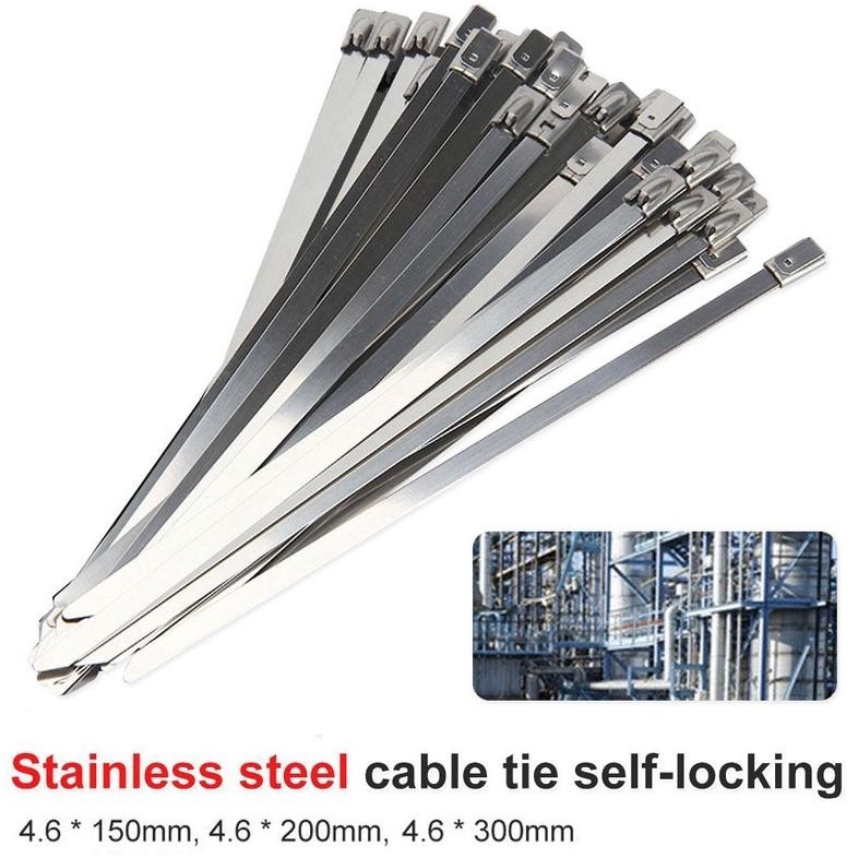 

TERMURAH (100 Pcs ) Kabel Ties Stainless Tali Besi Anti Karat 304 / Cable Ties ikat besi Kabel Tis Steel Metal Tie lock / Klem Pengikat Pipa Knalpot ukd-