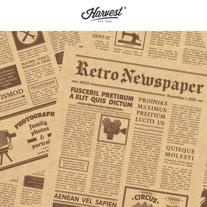 

SALE Kertas Kado Harvest / Wrapping Paper Brown Kraft Fancy - Paket isi 4 Aza-125