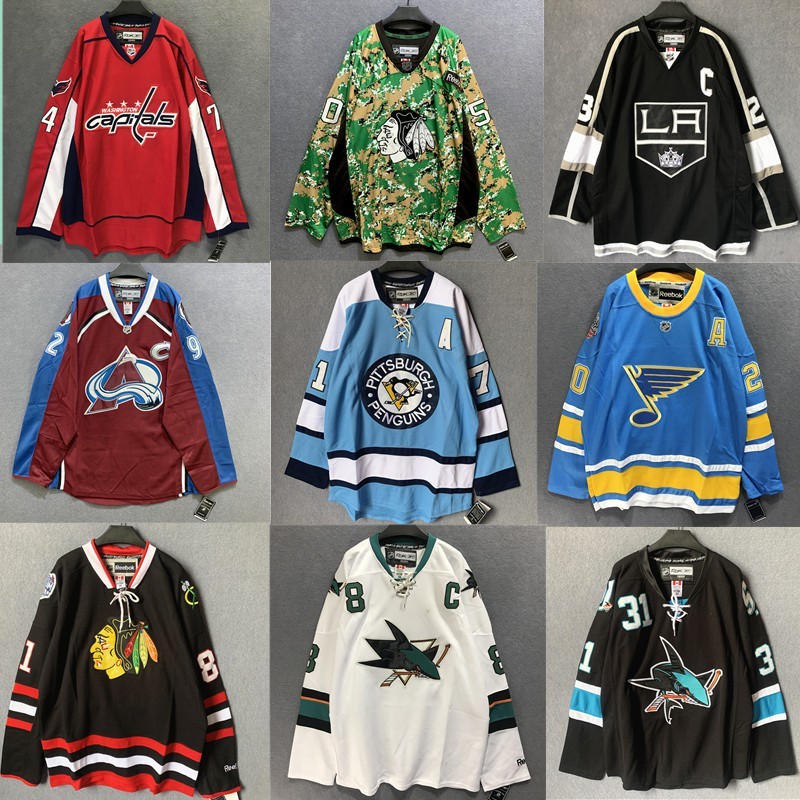 NHL Hockey Jersey Hoki Eropa dan Amerika Retro Street Jersey Hip Hop Hip Hop Medium Long T-shirt Bor