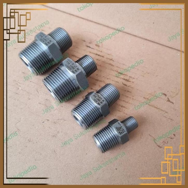 [JST] DOUBLE NAPLE REDUCER BESI A105 CLASS 3000 3/4" X 1/2" INCH VSOCK NEPEL
