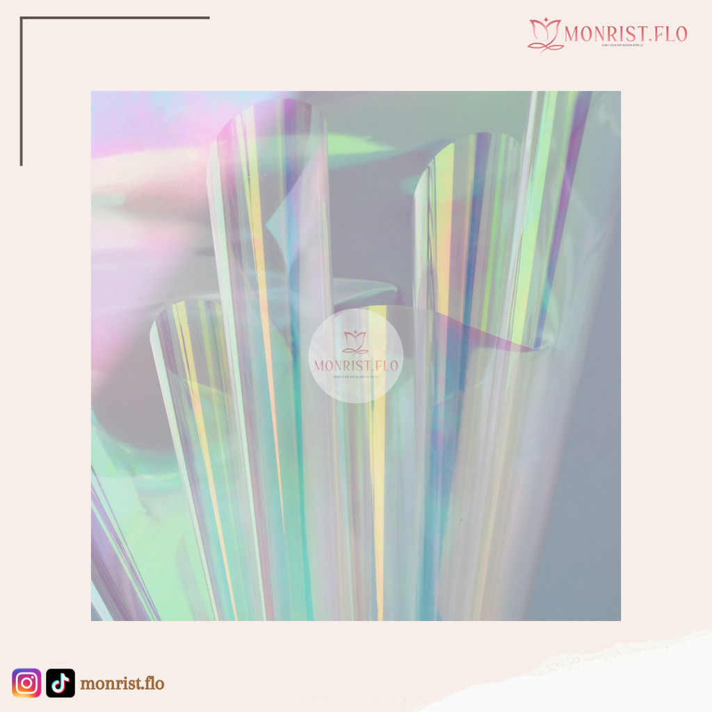 

Monrist Flo - Hologram Flower Wrapping Paper Cellophane Rainbow / Kertas Buket Bunga Hologram