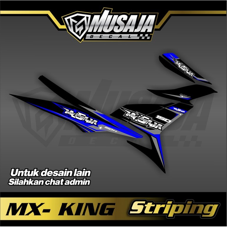 Striping transparan / non transparan uv mx king biru silver non full body bebas request