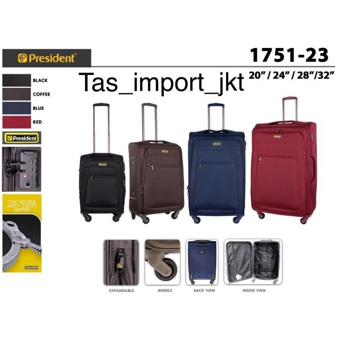 KOPER PRESIDENT BAHAN KAIN KANVAS (1751) ORI - 32" PREMIUM