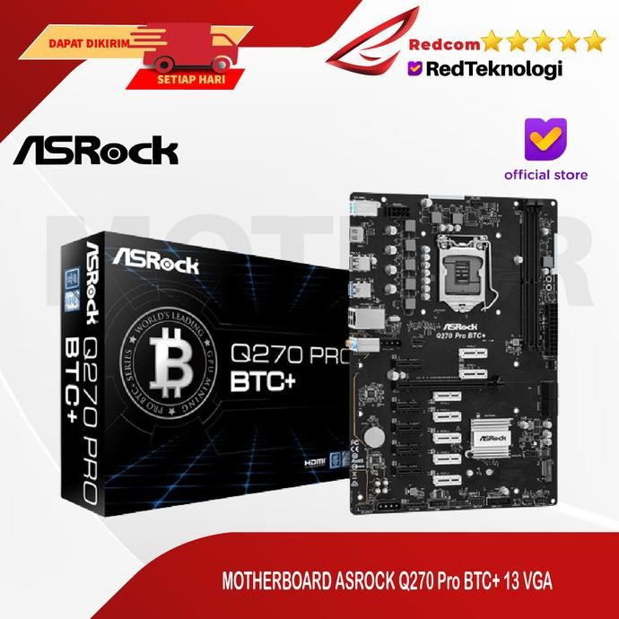 Motherboard Asrock Q270 Pro Btc+ 13 Vga Baru