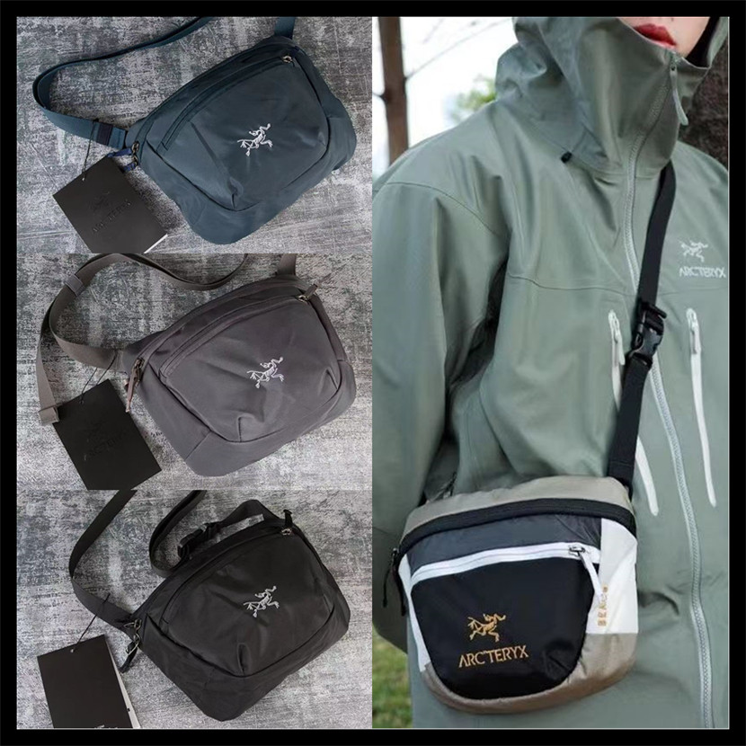 Arcteryx Tas Selempang Gaya Baru/Tas Dada Kain Oxford Luar Ruangan/Tas Bahu Kecil Olahraga Santai Un