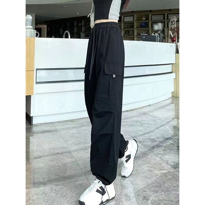 High Waist Straight Black Wide-Leg Mint Mambo Pants