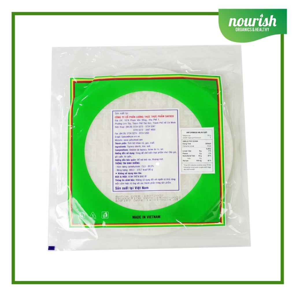 

RB22 Safoco, Rice Paper (Kulit Lumpia) Banh Trang Viet Nam 22 cm