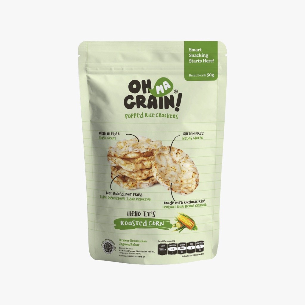 

Oh Ma Grain, Organic Brown Rice Cakes Roasted Corn 45 gr