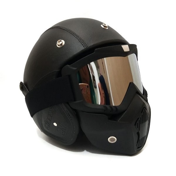 BISA COD HELM BOGO RETRO & GOOGLE MASK 03 READY STOCK