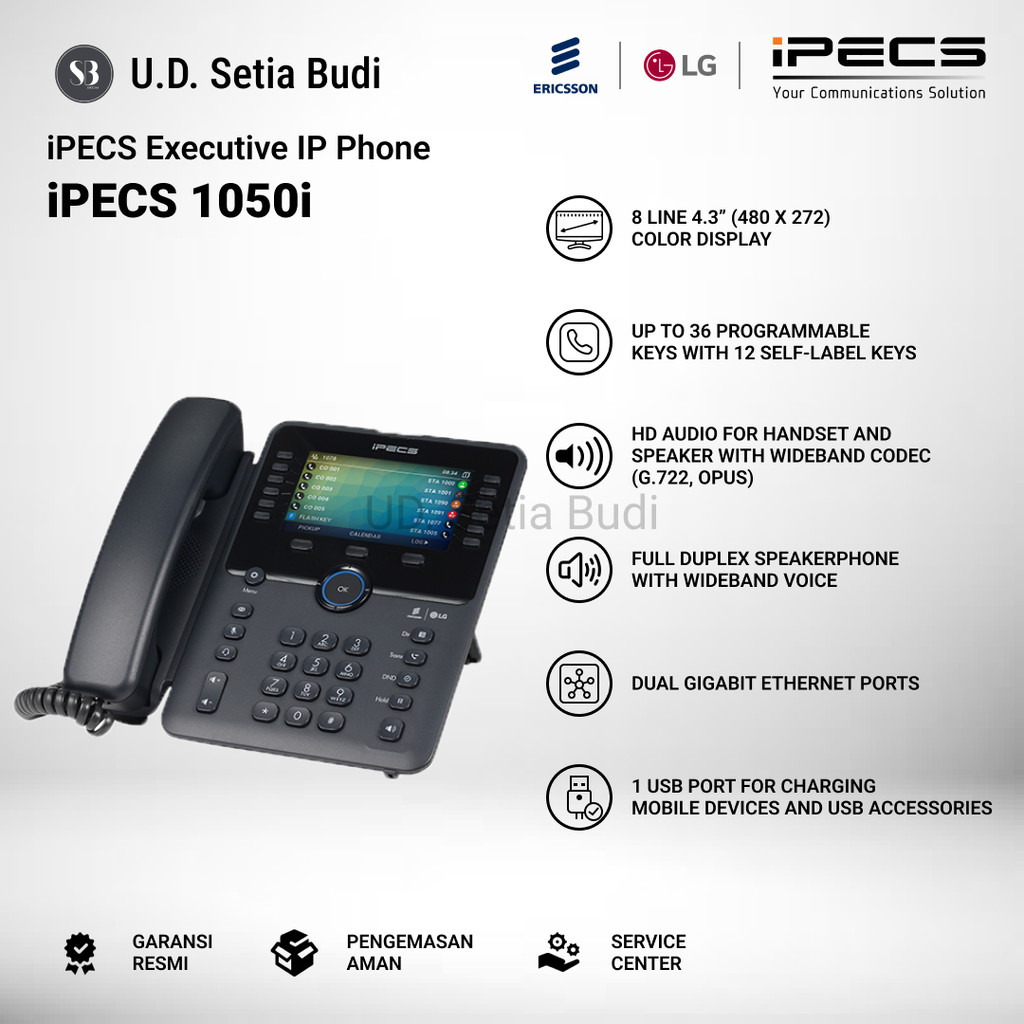 IP Phone LG Ericsson IPECS 1050i 8 Line 36 Key Executive IP Phone