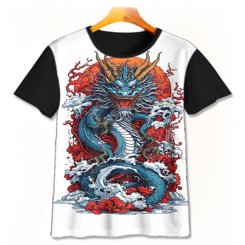 Kaos Kartun Anak Naga Jepang 3D - KRG Naga Jepang 4