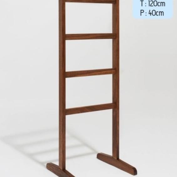 Rak Handuk Stand Tangga Kayu / Rak Handuk Kayu