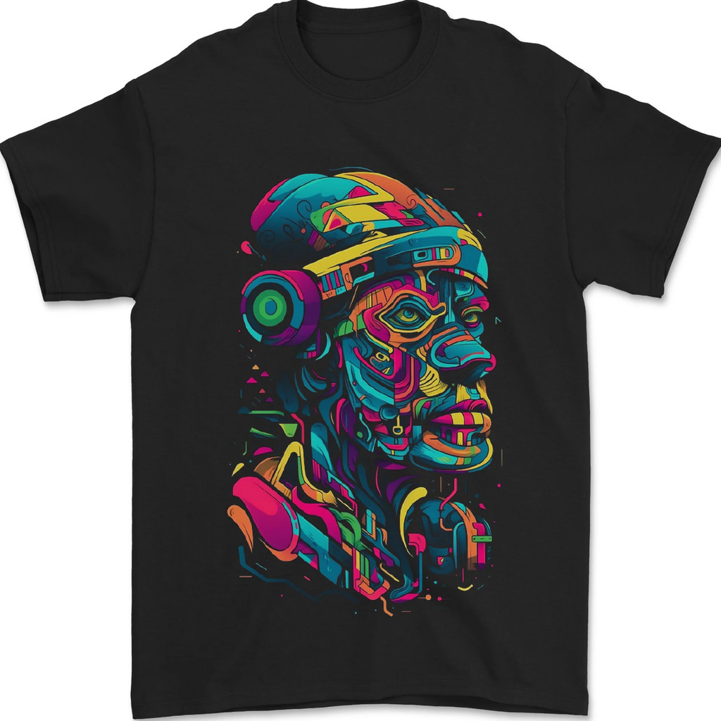 Kepala Afrika Keren Dengan Headphone Kaos Pria