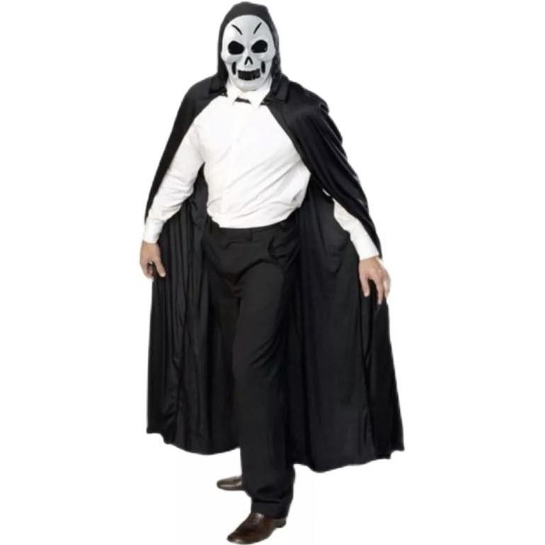 SDF Halloween Cosplay / Jubah Cosplay Death Jubah Hitam PLUS Hoodie / Penutup Kepala TERLARIS