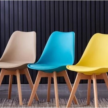 Kursi Makan Tulip Dengan Bantal Kursi Nordic Kursi Estetik Ruang Makan