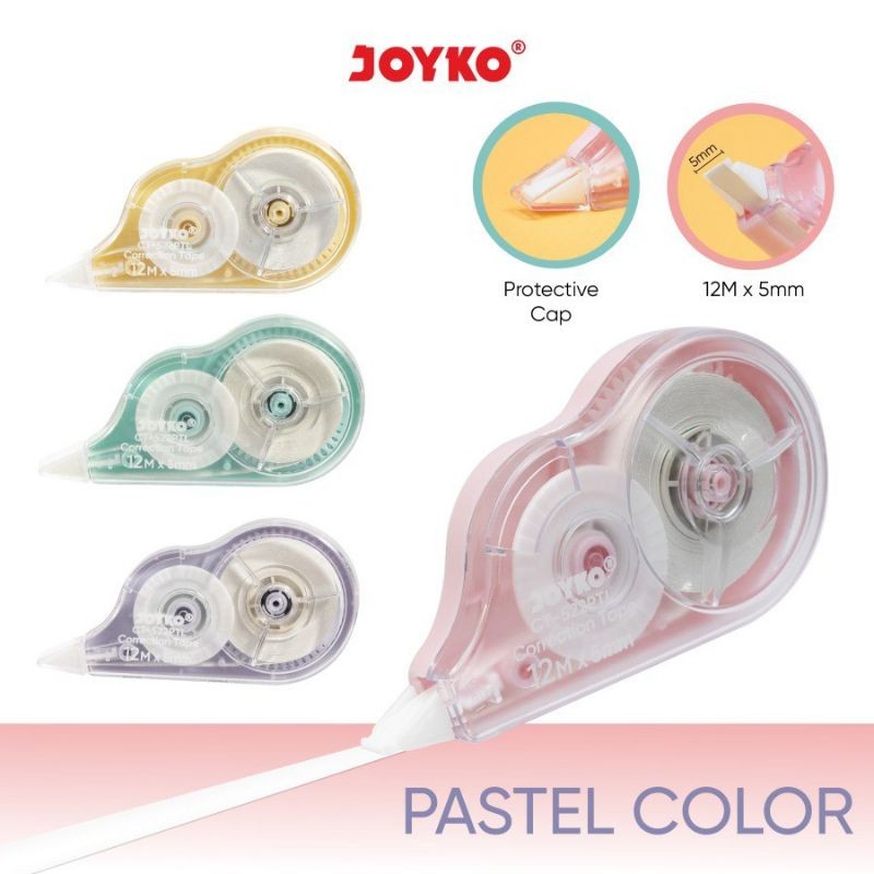 

Pita Koreksi Correction Tape Joyko CT-522PTL Pastel Color