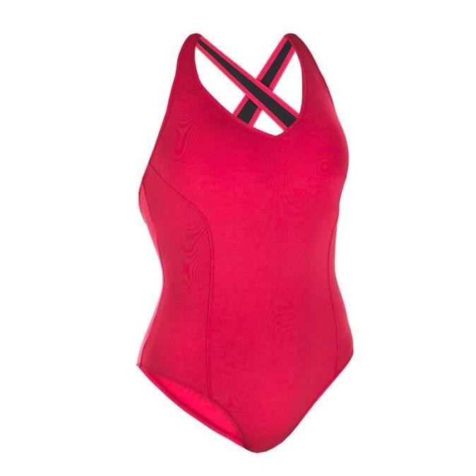 Decathlon Nabaiji Baju Renang 1-Piece Wanita Merah Pearl - 8647544