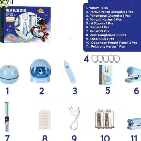 

SDCYH Electric Stationery Set / Set Alat Tulis Elektrik Rautan Penghapus Vacuum Pensil 11 In 1