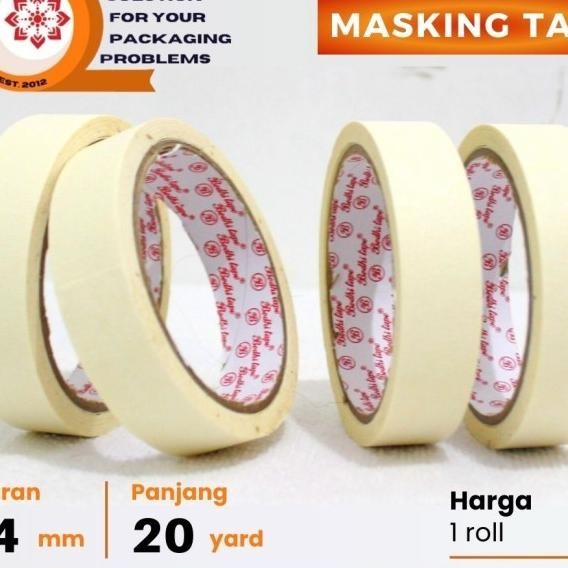 

Lakban Kertas / Masking Tape 24 X 20 Y Bodhi Tape Isolasi Kertas - Dus