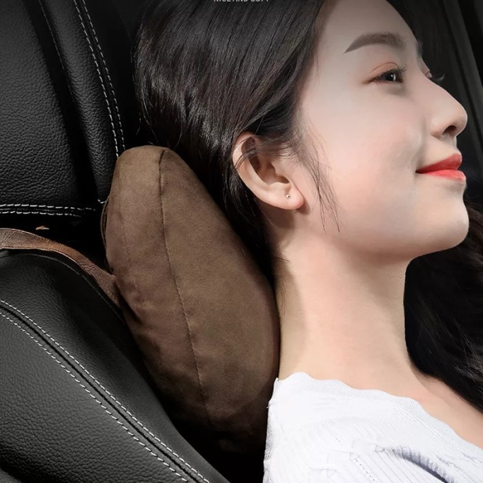 Hadian - Bantal Leher Kursi Mobil / Bantal Sandaran Kepala Jok Mobil Empuk