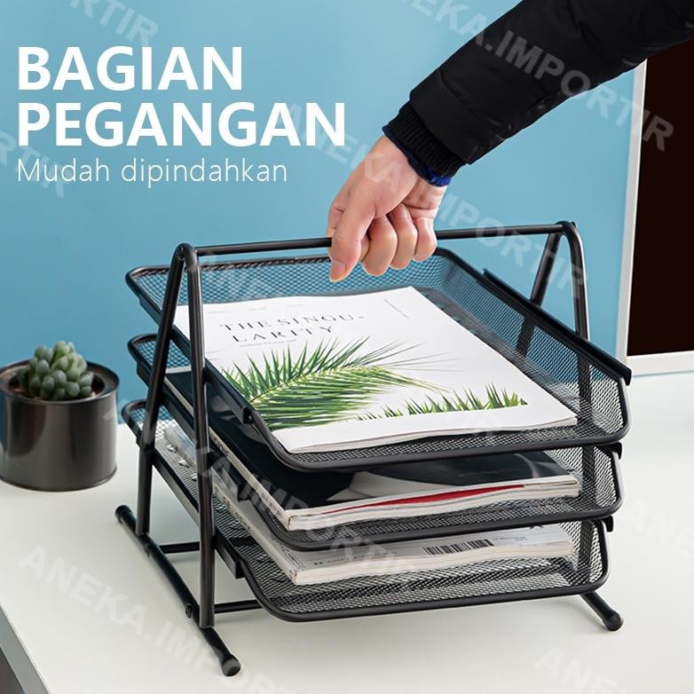 

TERLARIS Rak Kertas Dokumen Surat 3 Susun - Paper Document Letter Tray 3 Tier uk-12