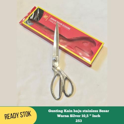 

Gunting Kain baju stainless Besar Warna silver 10,5 " Inch Kualitas Terbaik