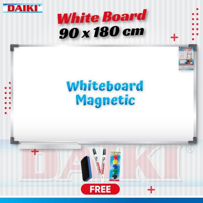 

NEW Whiteboard / Papan Tulis Magnetic DAIKI Uk 90x180 cm