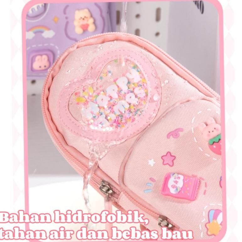 

vb-8 Dengan stiker gratisPencil Case lucu korea kotak pensil kanvas 6 ruang /kotak pensil anak sekolah Murah