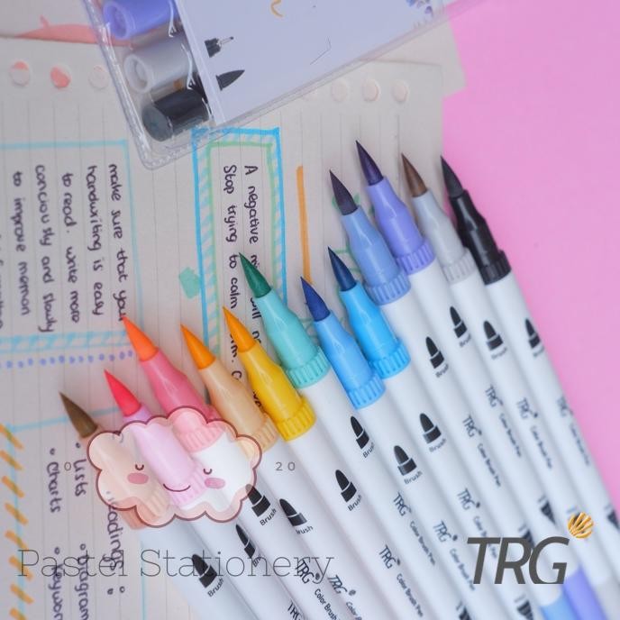 

UFO-2025 Color Brush Pen Pastel 12 Warna - Pena Kuas Warna TRG CBP-02 Premium
