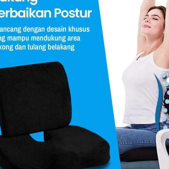 Bantal Duduk Tambahan Bantalan Kursi Kantor Empuk Nyaman Orthopedic