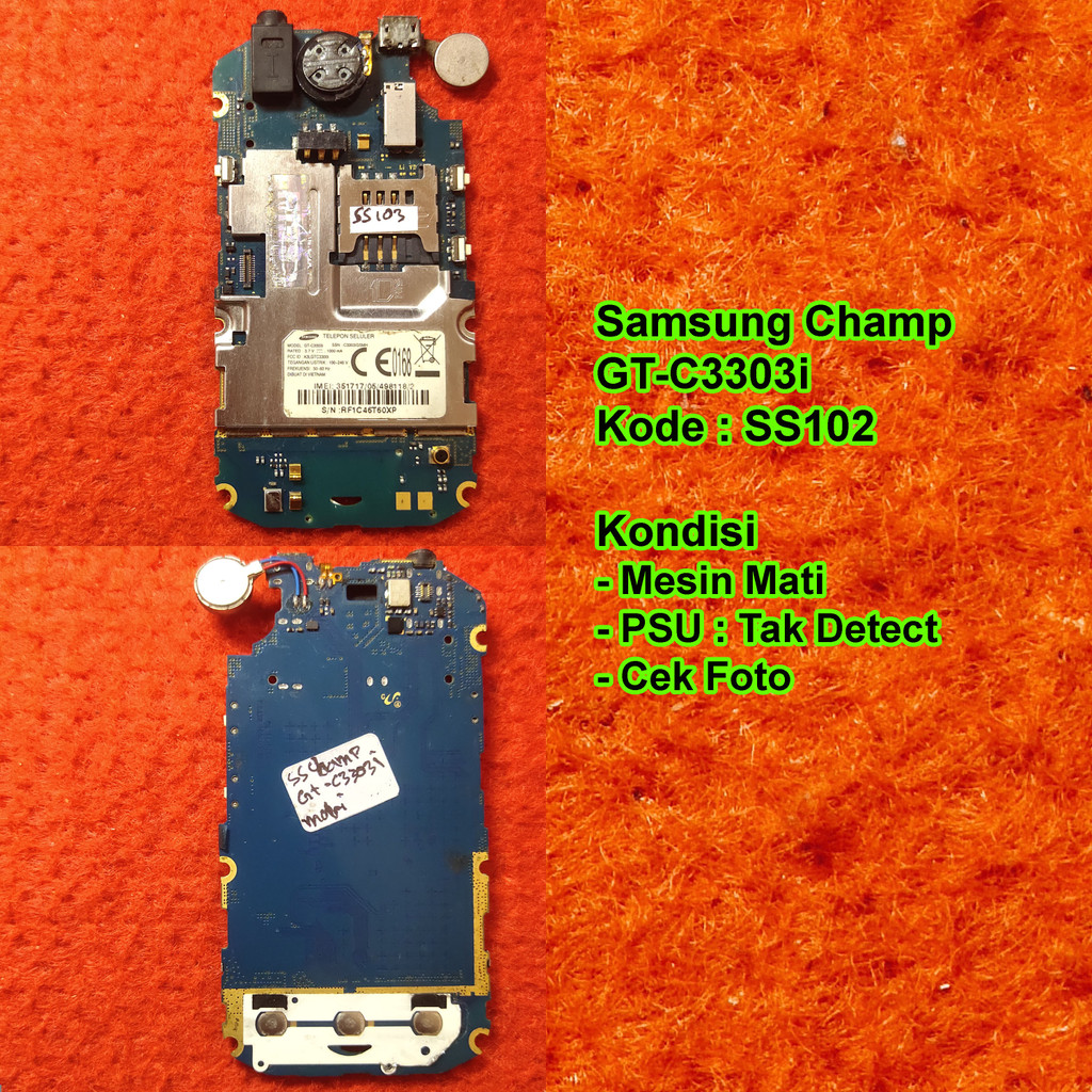 (SS103) Mesin Samsung Champ GT-C3303i Mati