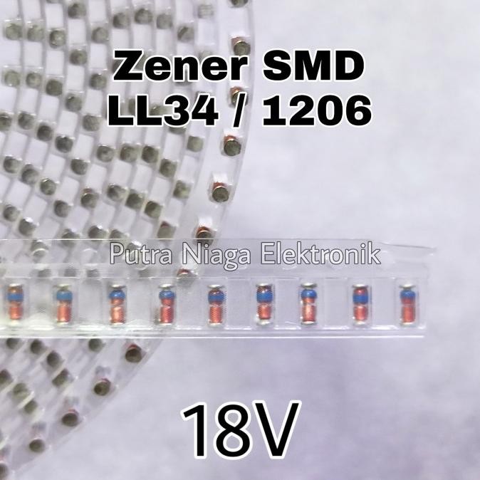 Diskon (10) Zener SMD 18V Dioda LL34 1206 0,5W 18Volt 1/2W 0.5W putr4n Juara