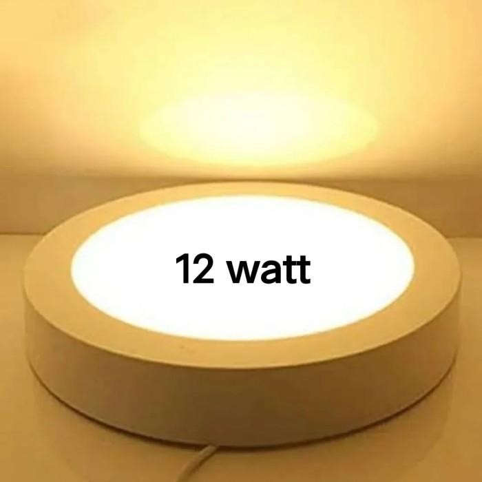 Lampu Downlight Plafon 12 Watt Outbow Tempel Kuning / Warm White Bulat