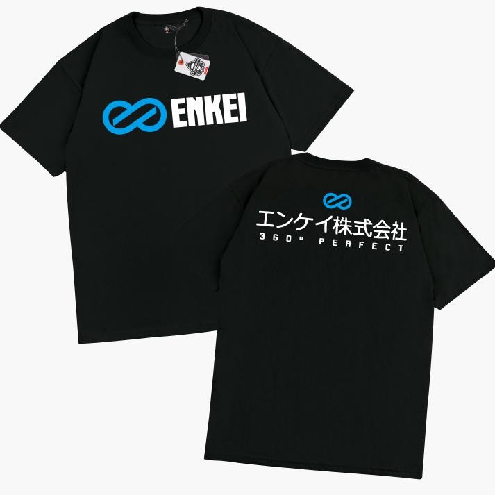 Limited Karimake T-Shirt Velg Enkei 360 Perfect Otomotif Garasi Drift Mini Gt Hitam Putih Lengan Pen
