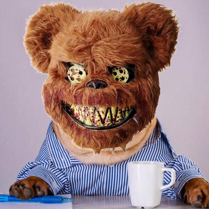 DFR Topeng Beruang Seram Kostum Halloween Berdarah Monster Seram Halloween TERLARIS