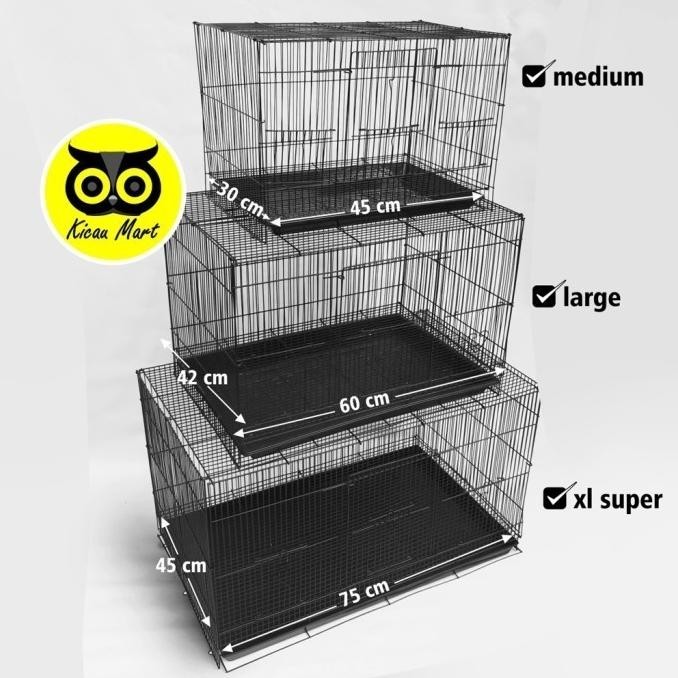 Kandang Lipat Besi Umbaran Anjing Kucing Burung Ukuran Jumbo Xl Kdjmbo