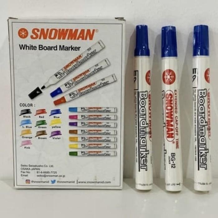 

Spidol Snowman White Board Marker No.Bg-12 Tinta Hitam / 1 Box 12 Pcs