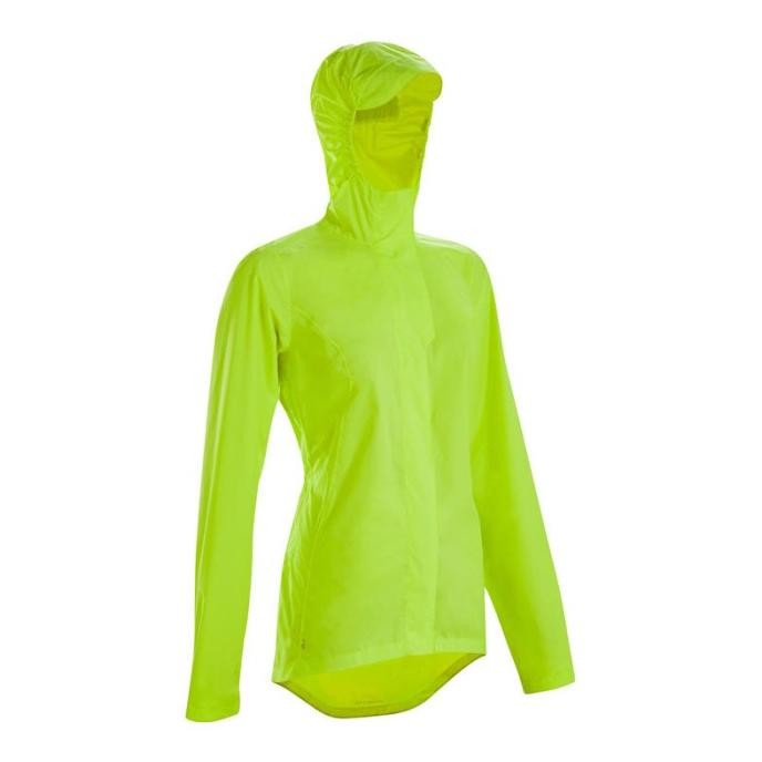 Decathlon Btwin Jaket Anti Air Urban Cycling Wanita Yellow - 960307