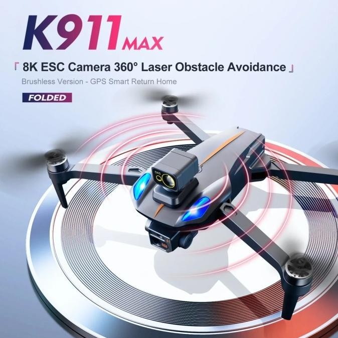 Drone Gps Brushless K911 Max Camera Wifi Fpv 8K Sensor Anti Tabrak 1Km Murah