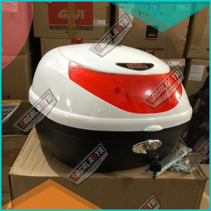 promo Box sepeda motor KMI 502 putih white murah termurah backrest 14