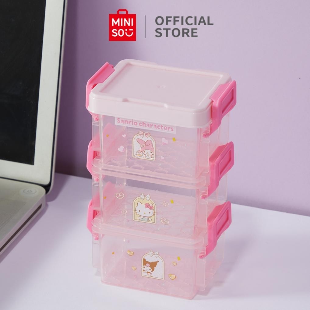 Lariis Miniso Sanrio Characters Storage Box Lantai Tiga Storage Box Kotak Penyimpanan  Serbaguna Pen