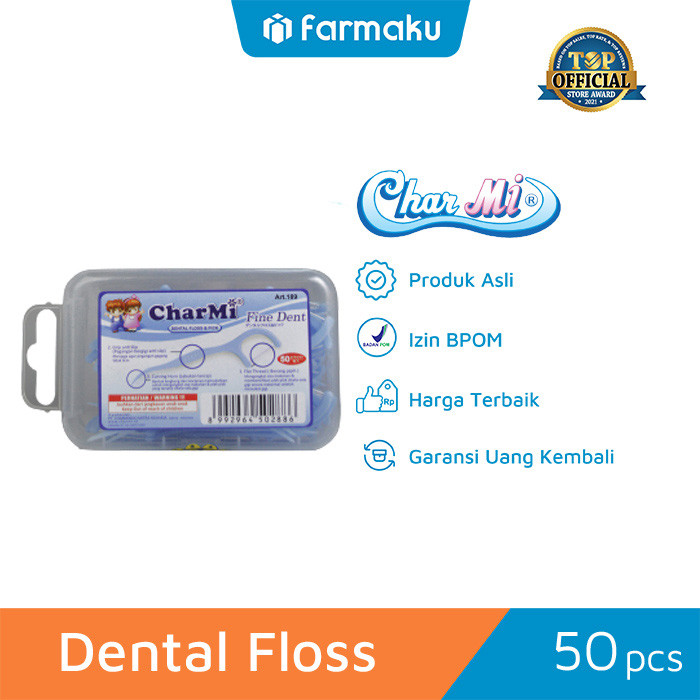 Charmi Dental Floss & Pick Kotak Art 189 Isi 50 Piece