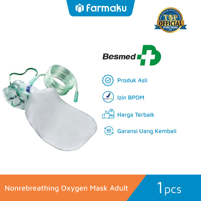 Besmed HI Oxygen Masker Kantong Oksigen Nonrebreathing Dewasa