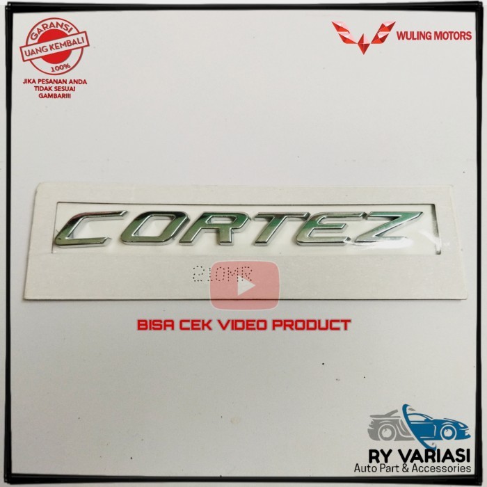Emblem CORTEZ original logo tulisan cortez wuling