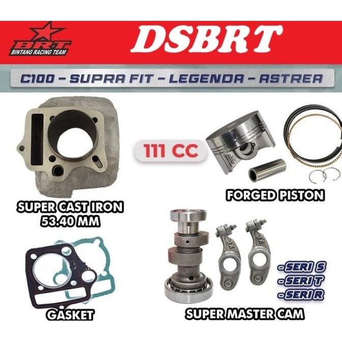 Paket Bore Up Blok & Cam Brt Grand Supra X Fit Astrea Win C100 Legenda