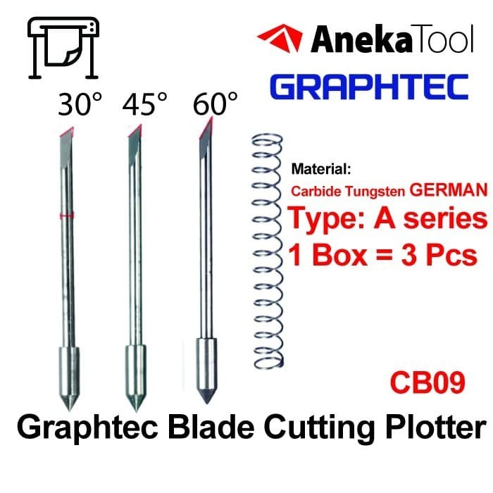 

Terlaris Cutting Sticker Graphtec Blade - A Series (Baja Carbide German) SALE