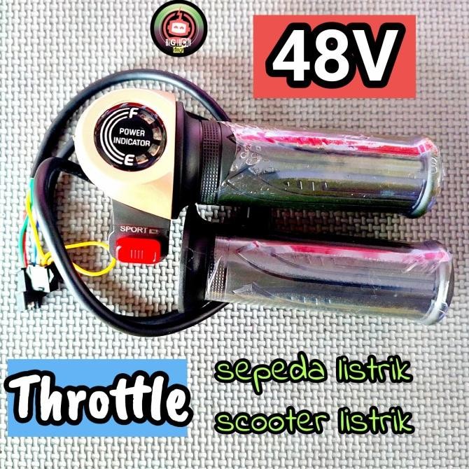 Handle Gas 48V Throttle Kabel Gas Sepeda Listrik Scooter Listrik Part Original