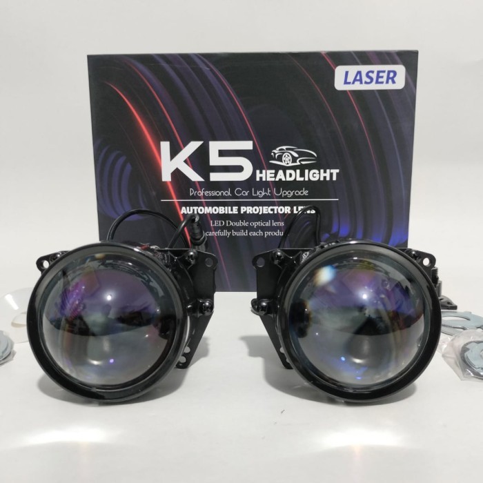 Lampu projie projektor K5 Biled 3 inch blue lens 6000K