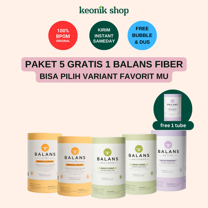 

Balans Promo 6 Tube Mix ~Fiber Drink (2 Lite + 2 Recharge + 2 Active)